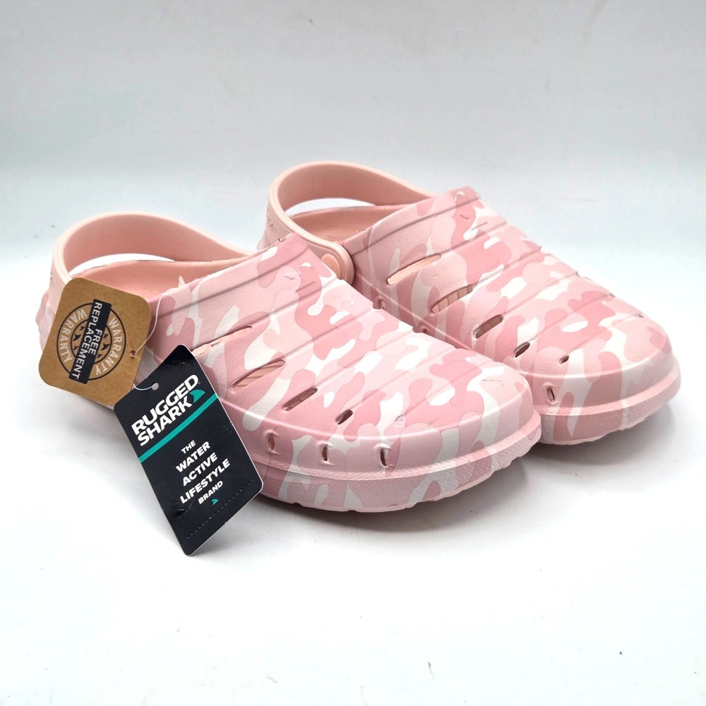 Rugged Shark Women's Comfort EVA Clog Sandals Pink Camo Swirl Size‎ 7